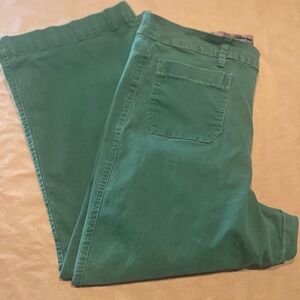 One 5 One Green Wide Leg Denim | Size 16/33